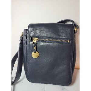 Sereta Navy Blue Crossbody Purse Flap Zipper Front Many Pocket